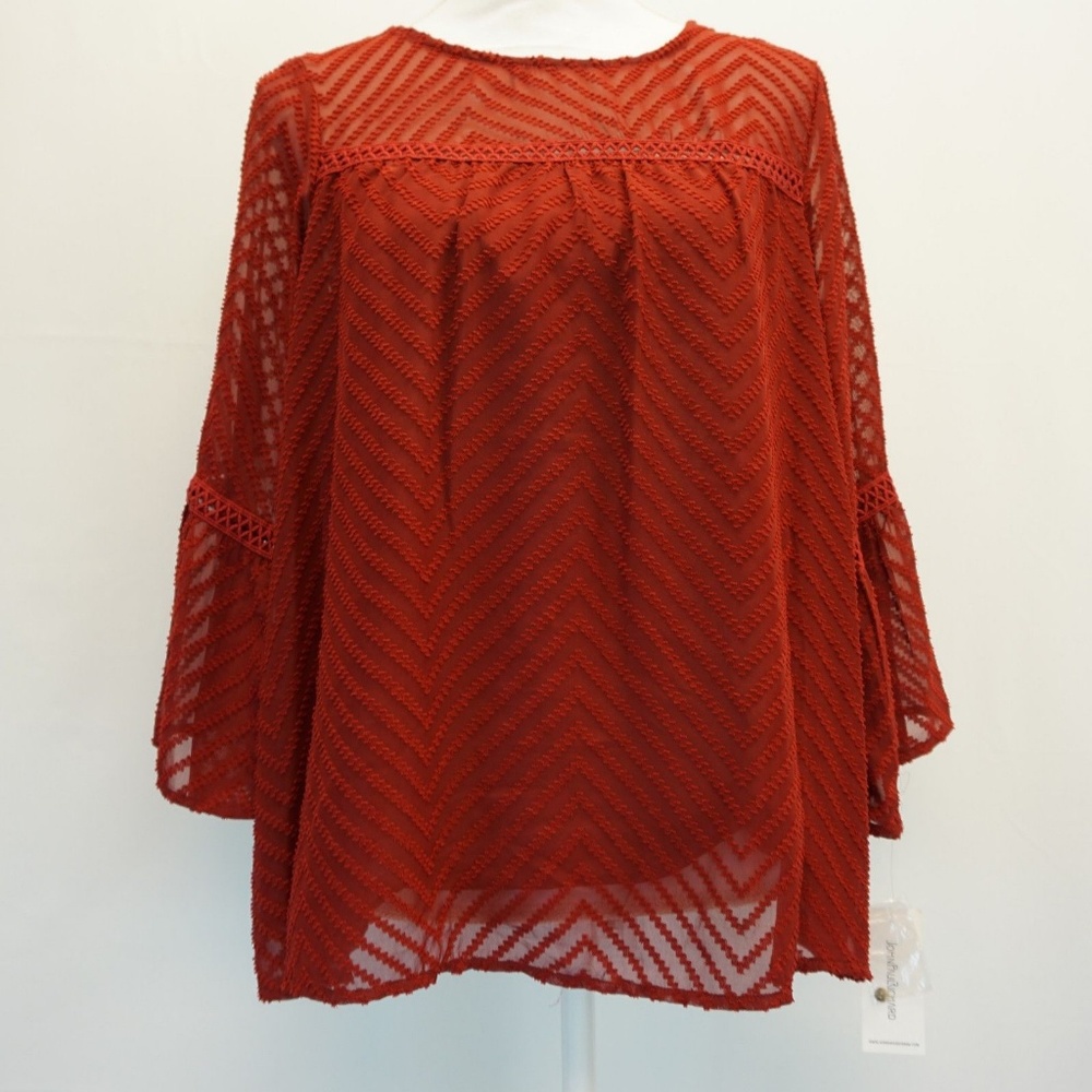 John Paul Richard Bell Sleeve Peasant Blouse Top